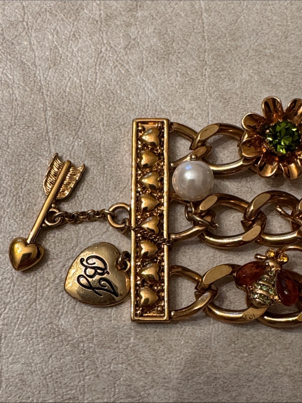 Betsy Johnson Gold-Tone Charm Bracelet - Picture 5 of 7